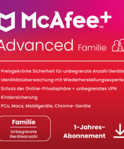 McAfee+ Advanced Family Security (6 User - 1 Jahr) EU ESD