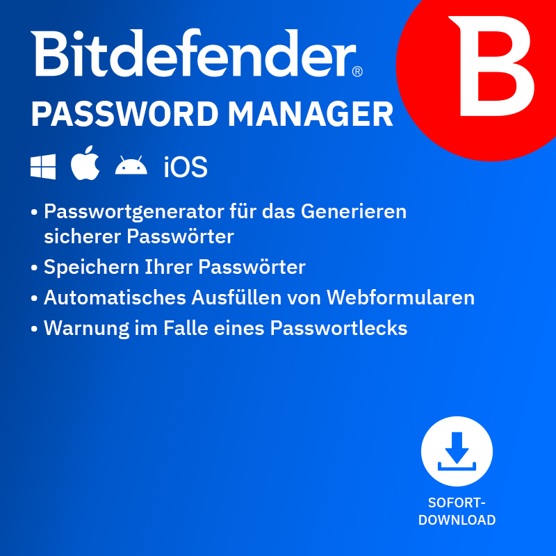 Bitdefender Password Manager (1 Device - 1 Jahr) DACH ESD